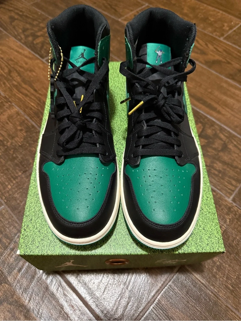 Air Jordan 1 High G NRG, men’s 11.5, black/malachite-metallic gold golf shoes